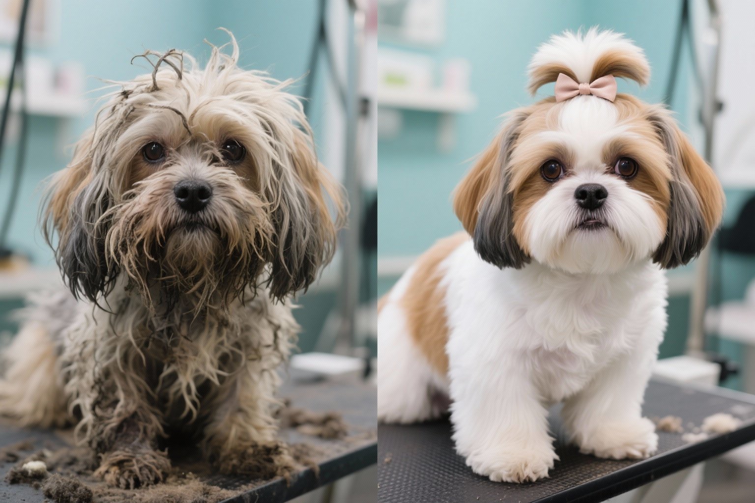 Shih tzu grooming transformation